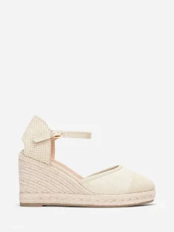 Hot La Modeuse Espadrilles compensées en toile Beige