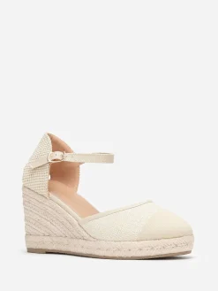 Hot La Modeuse Espadrilles compensées en toile Beige