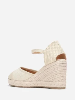 Hot La Modeuse Espadrilles compensées en toile Beige