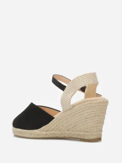 Hot La Modeuse Espadrilles compensées en suédine Noir
