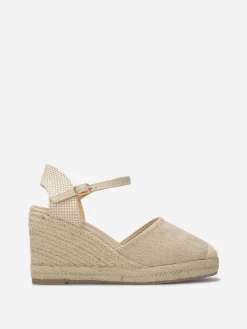 Hot La Modeuse Espadrilles compensées en toile Beige