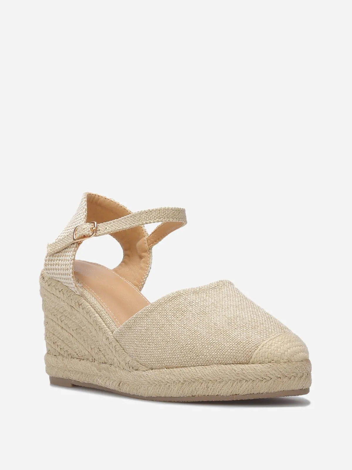 Hot La Modeuse Espadrilles compensées en toile Beige
