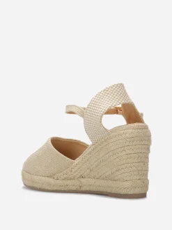 Hot La Modeuse Espadrilles compensées en toile Beige