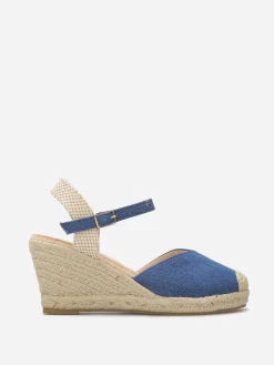 New La Modeuse Espadrilles compensées en denim BleuDenim
