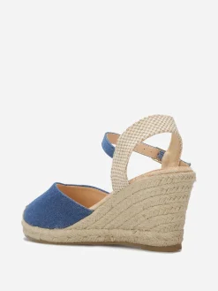 New La Modeuse Espadrilles compensées en denim BleuDenim