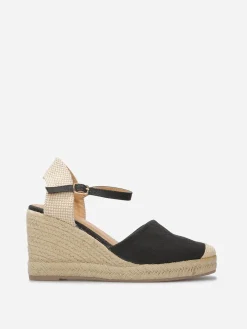 Sale La Modeuse Espadrilles compensées en toile Noir