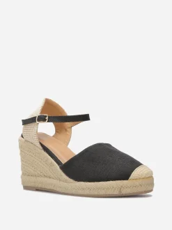 Sale La Modeuse Espadrilles compensées en toile Noir
