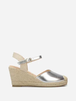 New La Modeuse Espadrilles compensées en simili Argenté