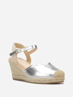 New La Modeuse Espadrilles compensées en simili Argenté