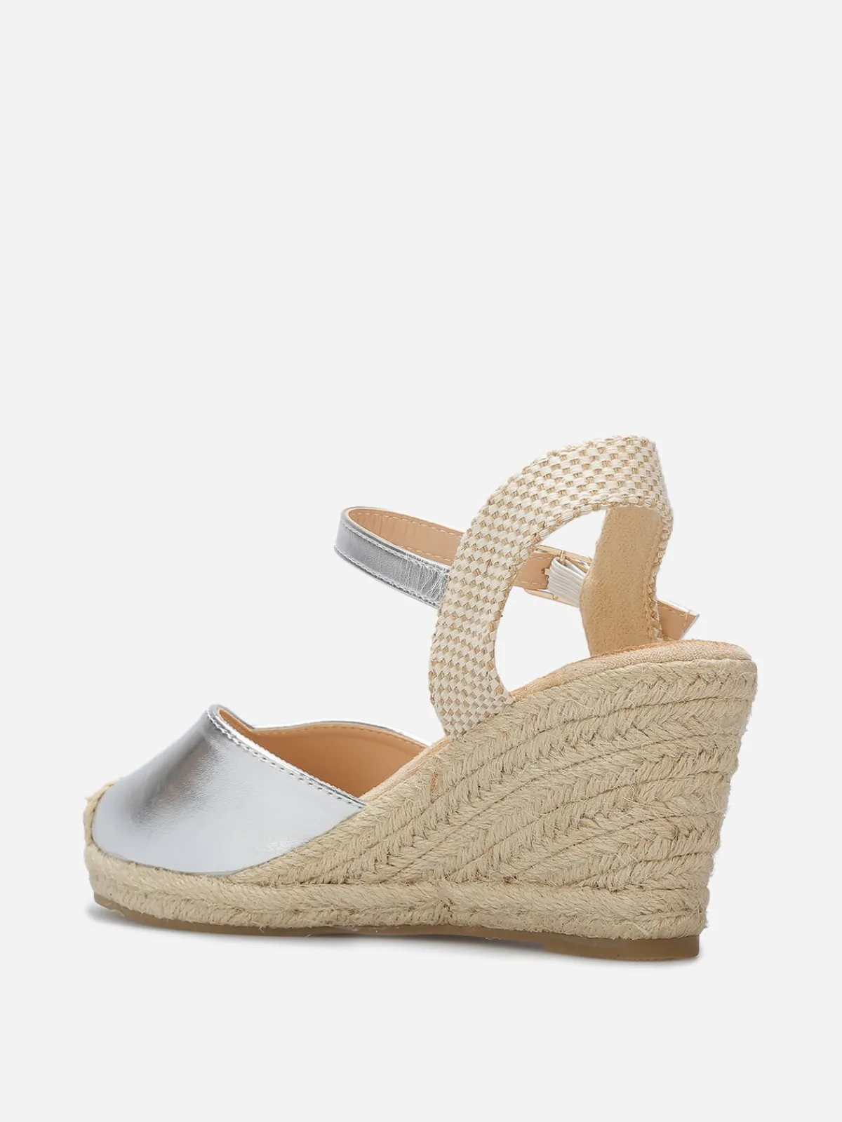 New La Modeuse Espadrilles compensées en simili Argenté