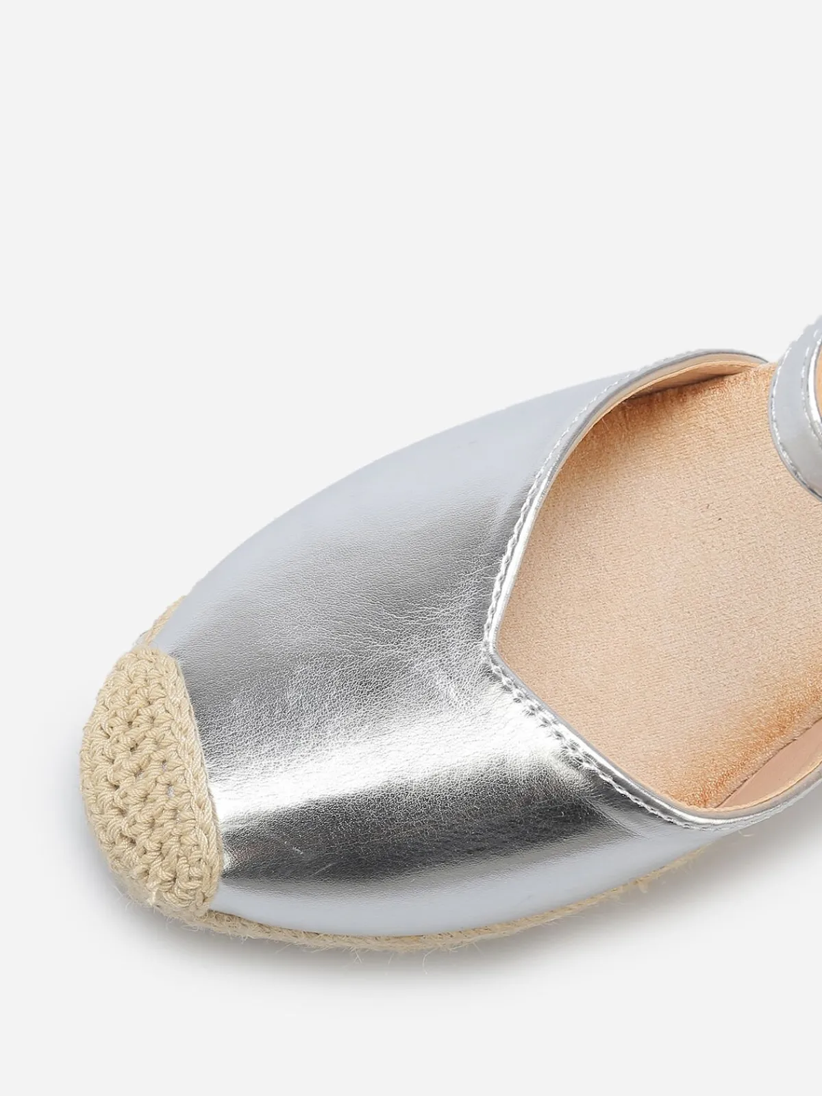 New La Modeuse Espadrilles compensées en simili Argenté