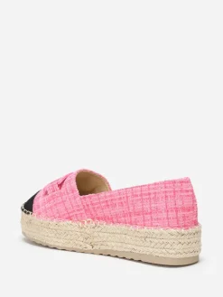 Outlet La Modeuse Espadrilles  effet tweed avec bride Fuchsia