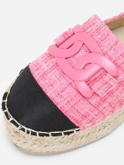 Outlet La Modeuse Espadrilles  effet tweed avec bride Fuchsia