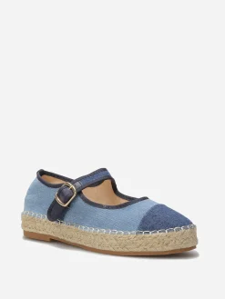La Modeuse Espadrilles en denim avec bride Bleu