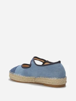 La Modeuse Espadrilles en denim avec bride Bleu
