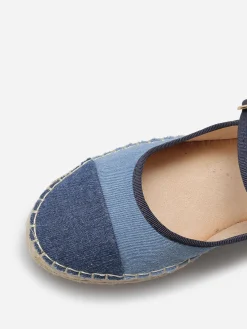 La Modeuse Espadrilles en denim avec bride Bleu