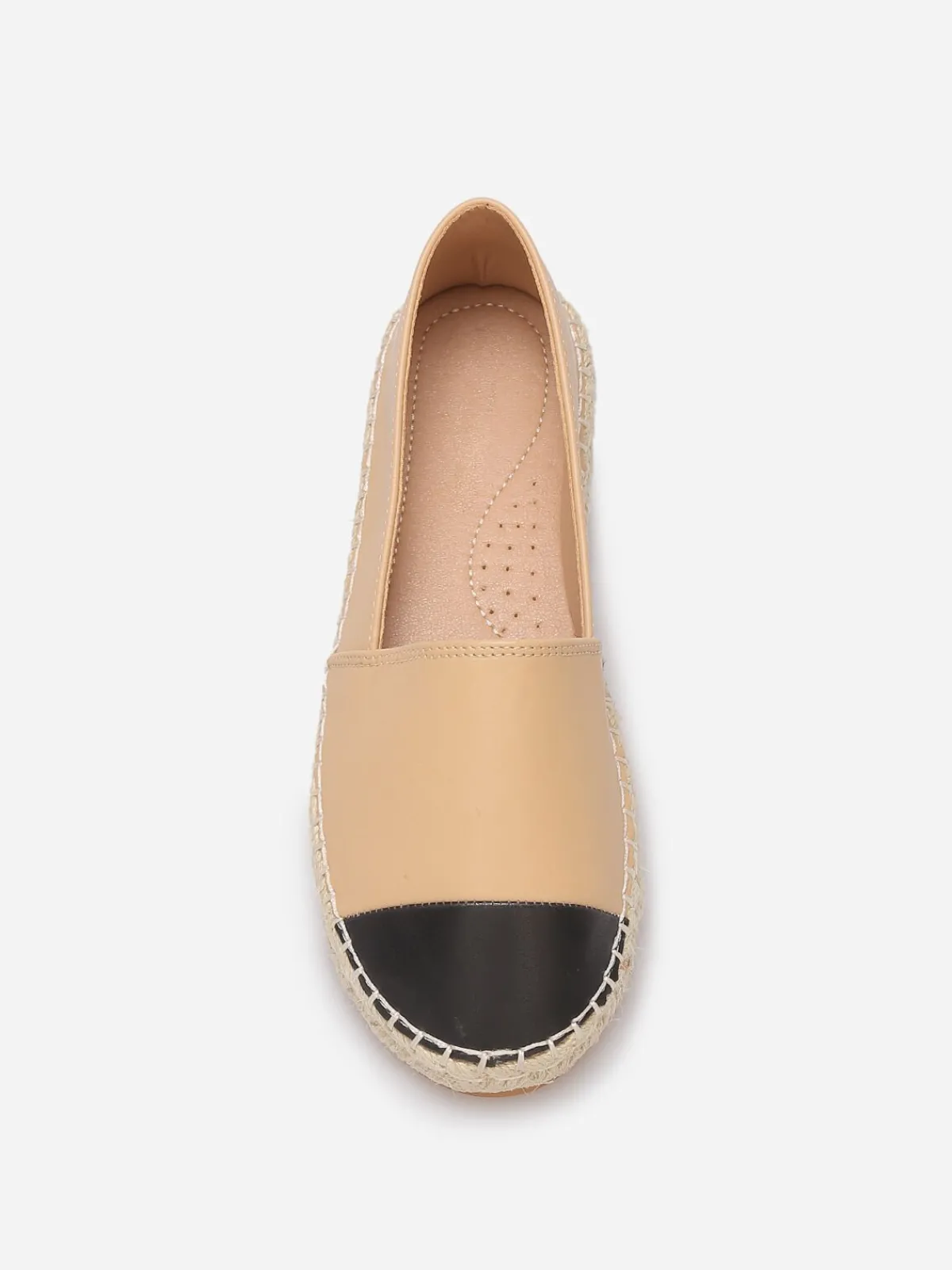 Sale La Modeuse Espadrilles en simili bicolores Beige
