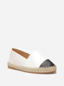 Clearance La Modeuse Espadrilles en simili bicolores Blanc