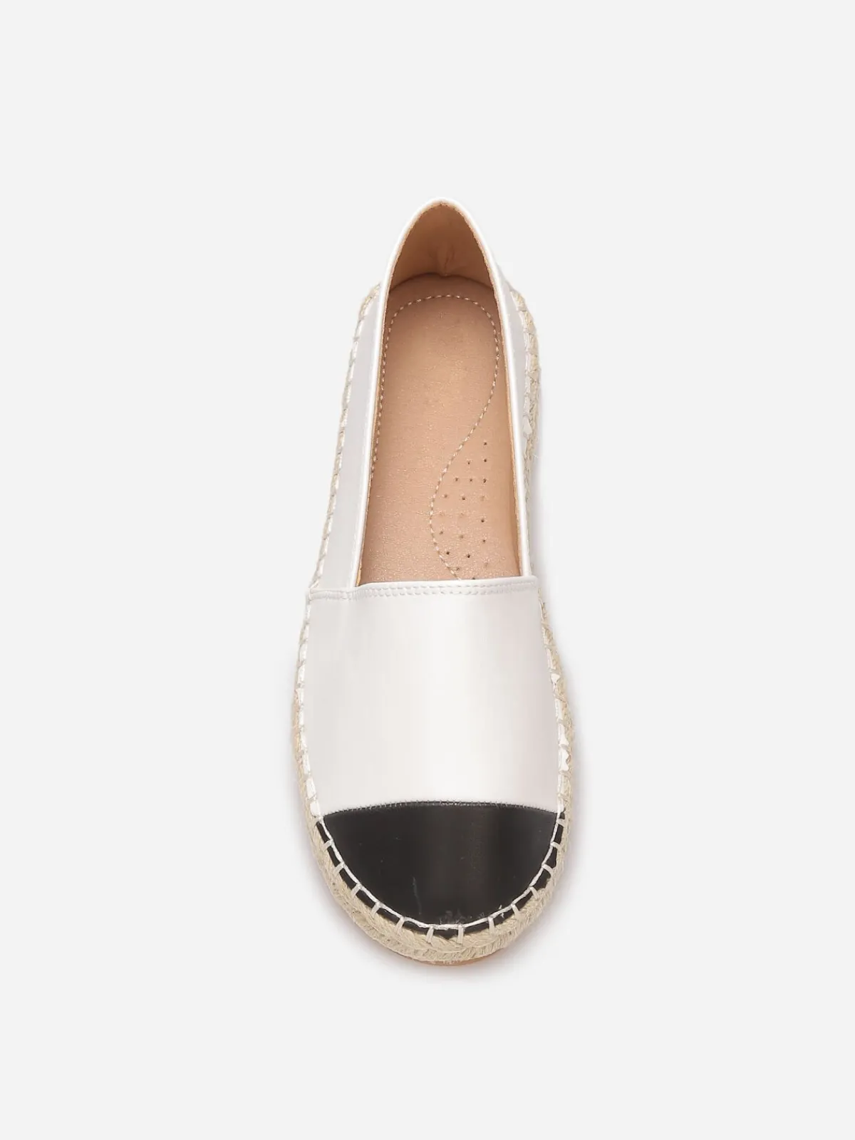 Clearance La Modeuse Espadrilles en simili bicolores Blanc
