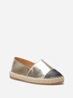 Discount La Modeuse Espadrilles en simili bicolores Doré