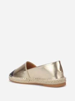 Discount La Modeuse Espadrilles en simili bicolores Doré