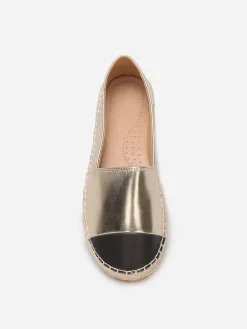 Discount La Modeuse Espadrilles en simili bicolores Doré