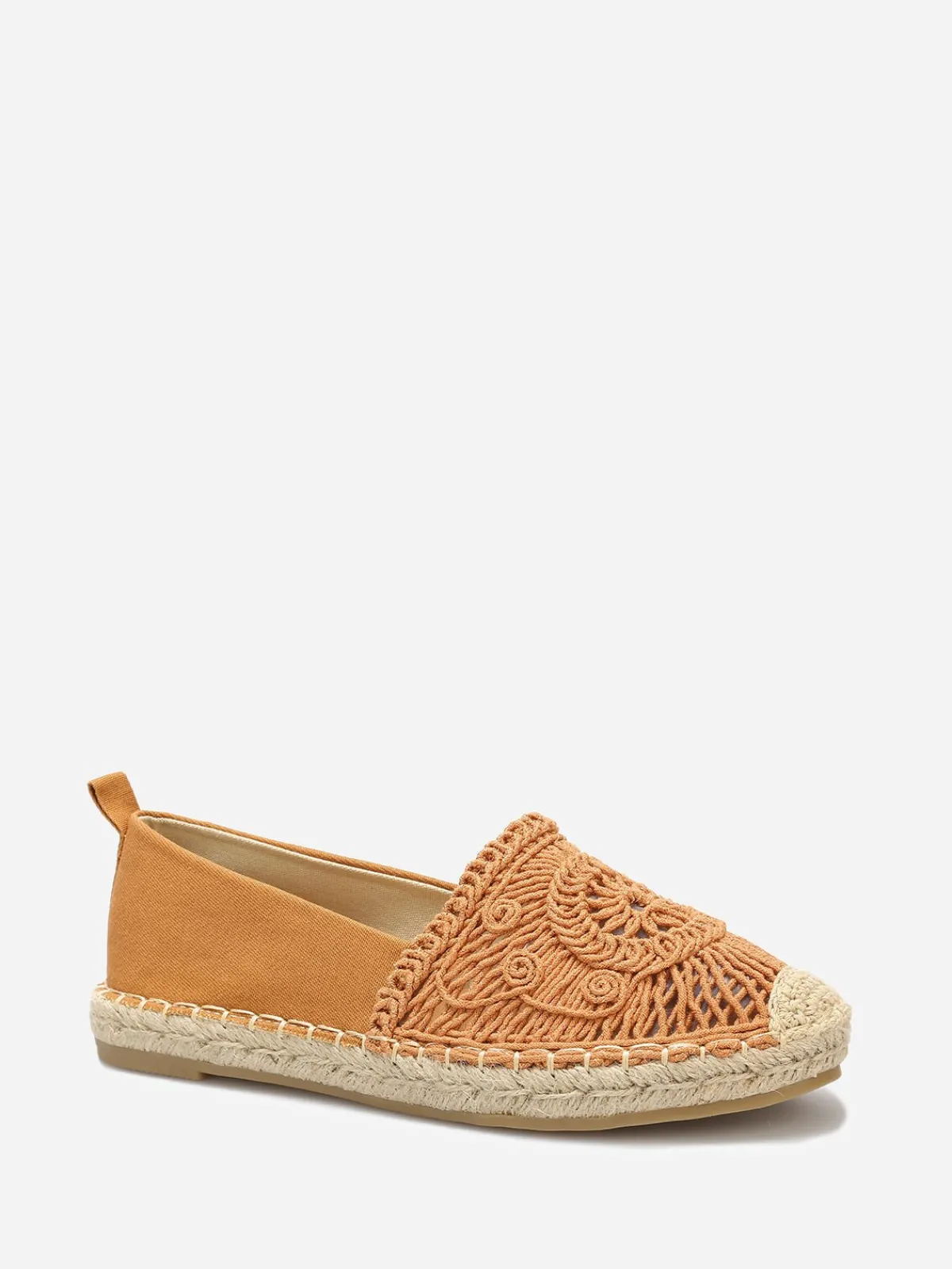 Best La Modeuse Espadrilles en tissu et crochet Camel