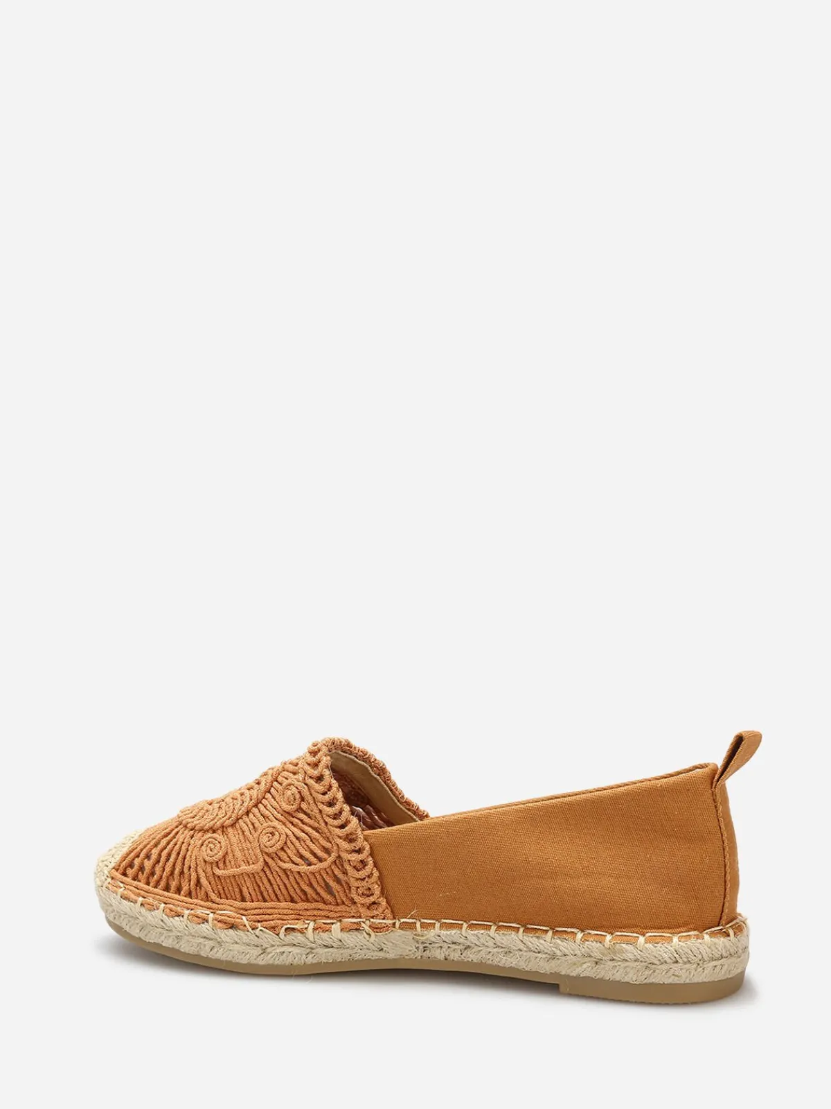 Best La Modeuse Espadrilles en tissu et crochet Camel