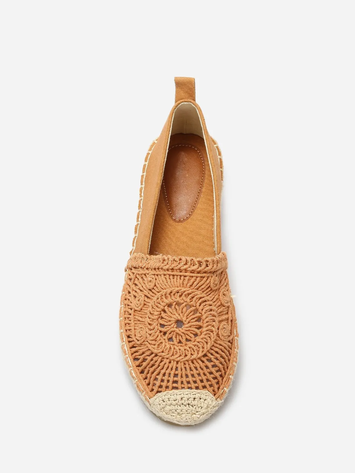 Best La Modeuse Espadrilles en tissu et crochet Camel