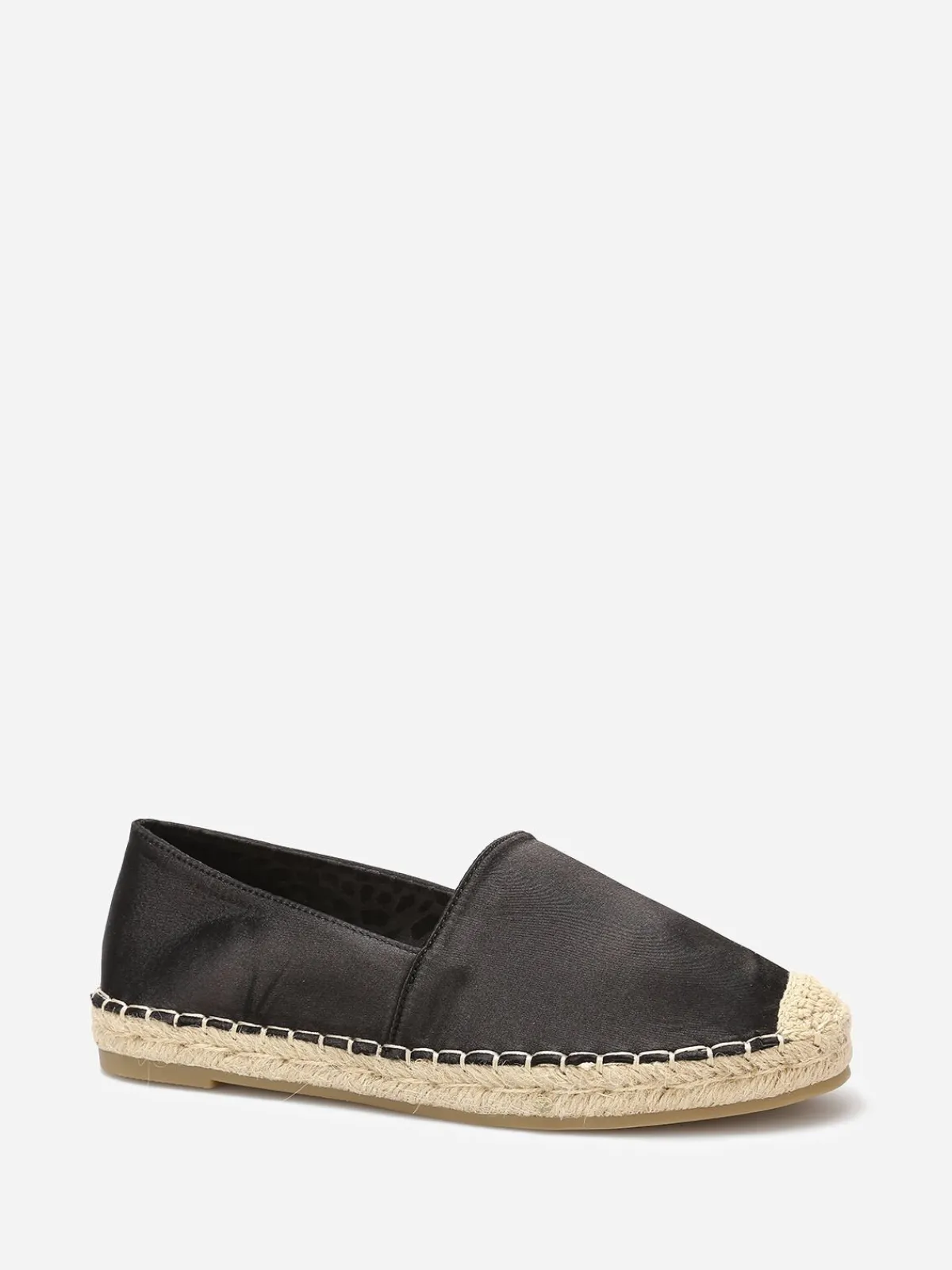 Clearance La Modeuse Espadrilles plates à effet satiné Noir