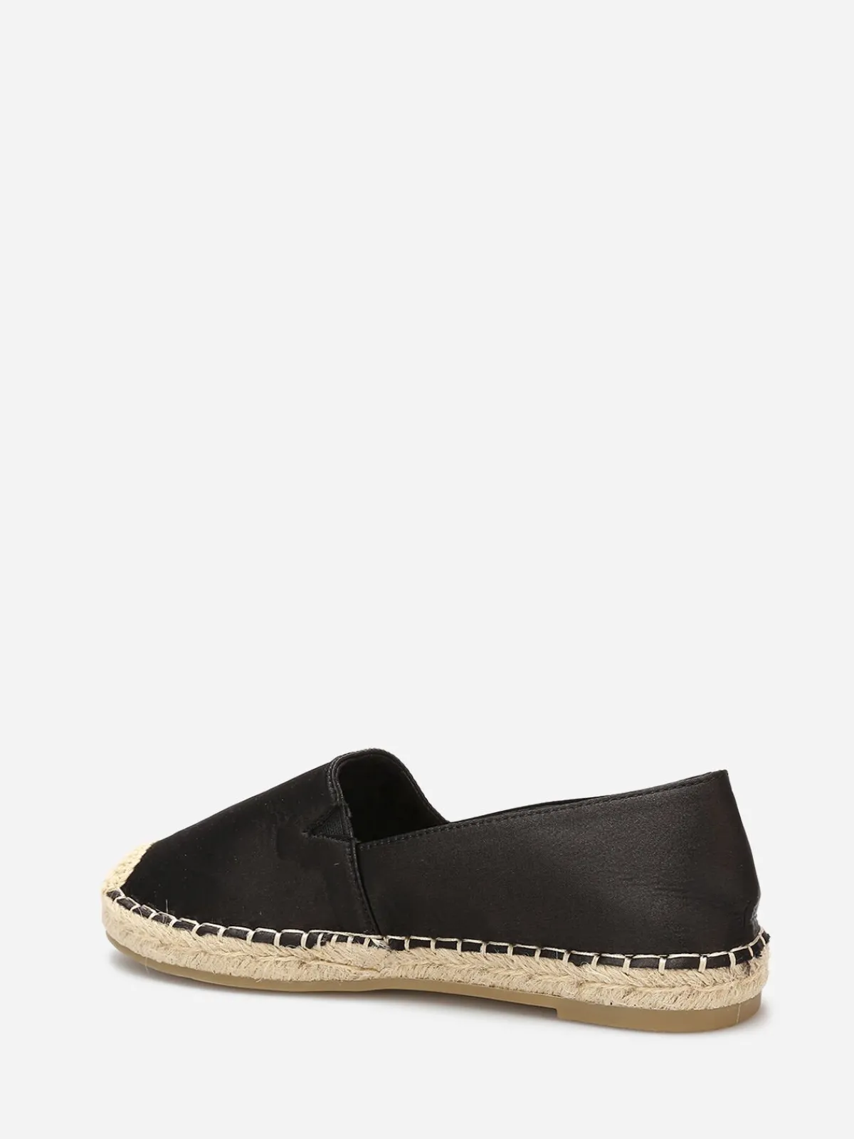 Clearance La Modeuse Espadrilles plates à effet satiné Noir