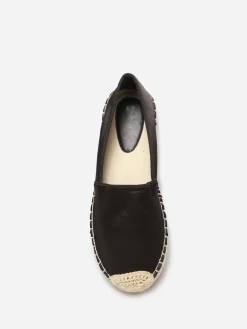 Clearance La Modeuse Espadrilles plates à effet satiné Noir