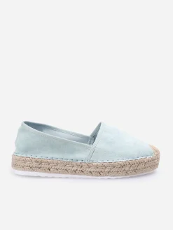 Clearance La Modeuse Espadrilles suédine  à plateforme BleuClair