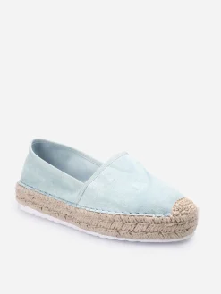 Clearance La Modeuse Espadrilles suédine  à plateforme BleuClair