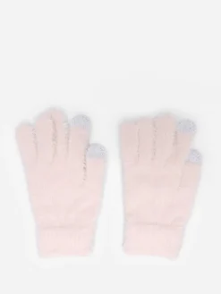 La Modeuse Gants tactiles duveteux Beige
