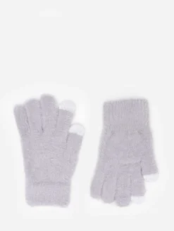 Hot La Modeuse Gants tactiles duveteux Gris