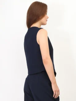 Clearance La Modeuse Gilet de costume à boutons officier BleuMarine