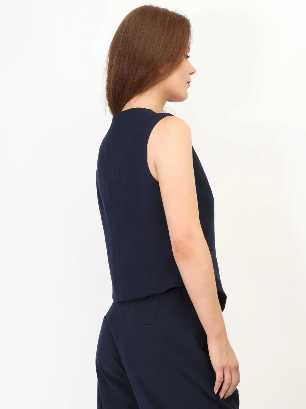 Clearance La Modeuse Gilet de costume à boutons officier BleuMarine