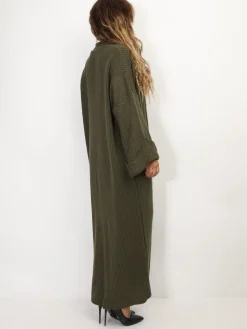 Discount La Modeuse Gilet long à manches évasées Kaki