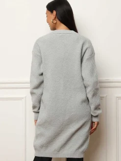 Hot La Modeuse Gilet mi-long à poches Gris
