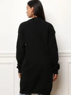 Discount La Modeuse Gilet mi-long à poches Noir