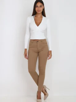 Online La Modeuse Jean slim et push-up basique Camel