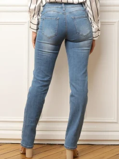 Online La Modeuse Jeans droit et push-up délavé Bleu