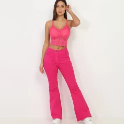 Clearance La Modeuse Jeans flare stretch Fuchsia