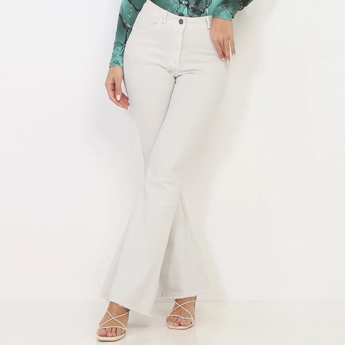 New La Modeuse Jeans flare stretch Beige