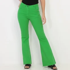 Hot La Modeuse Jeans flare stretch Vert