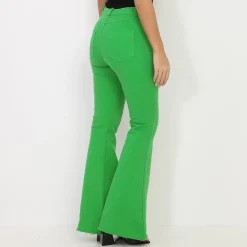 Hot La Modeuse Jeans flare stretch Vert