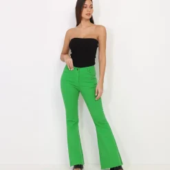 Hot La Modeuse Jeans flare stretch Vert
