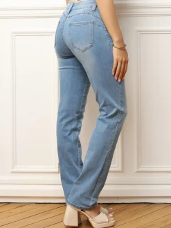 New La Modeuse Jeans push-up délavé à coupe droite Bleu