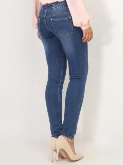 La Modeuse Jeans skinny avec un noeud à l'arrière Bleu